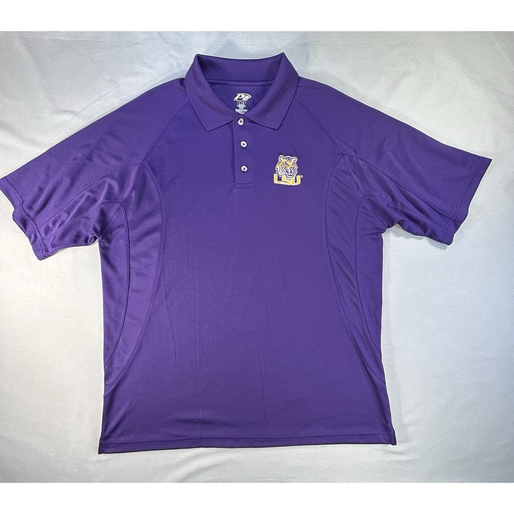 LSU Tigers P2 by Pro Player Polo shirt men's Large embroidered‎ NCAA